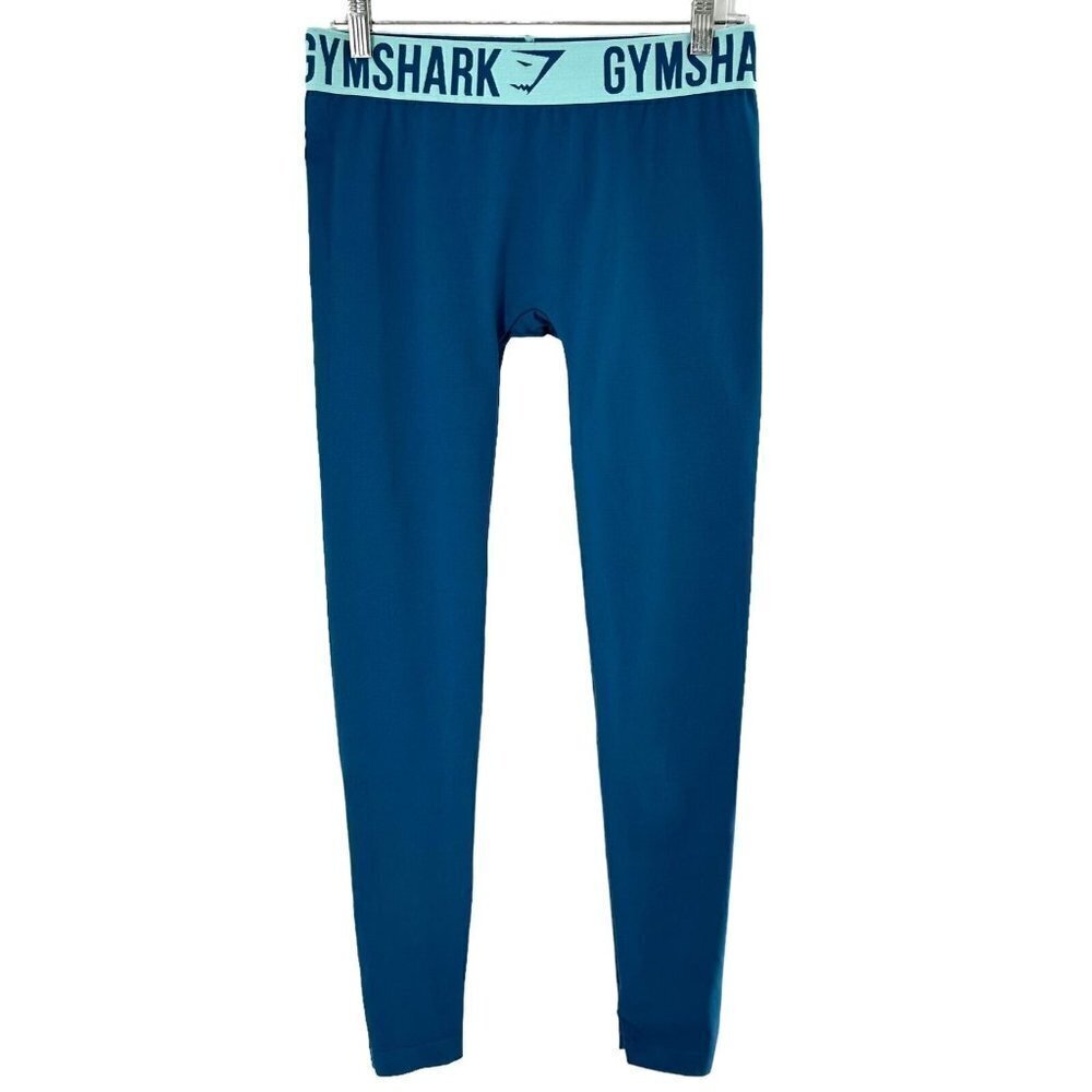 Gymshark Teal Blue Seamless Flex Full Length Leggings Size Medium